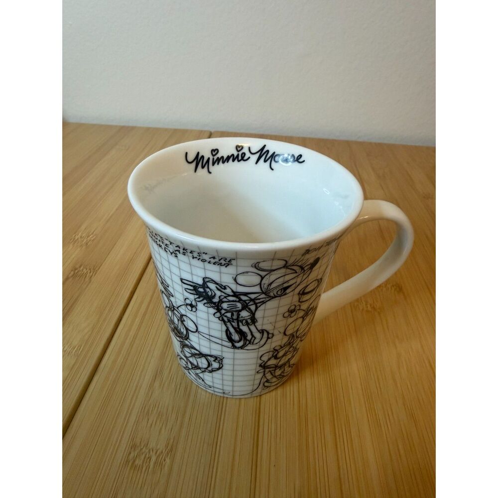 Disney Store Minnie Mouse Sketch Book Coffee Mug 2008 Animation Art Drawing Larg